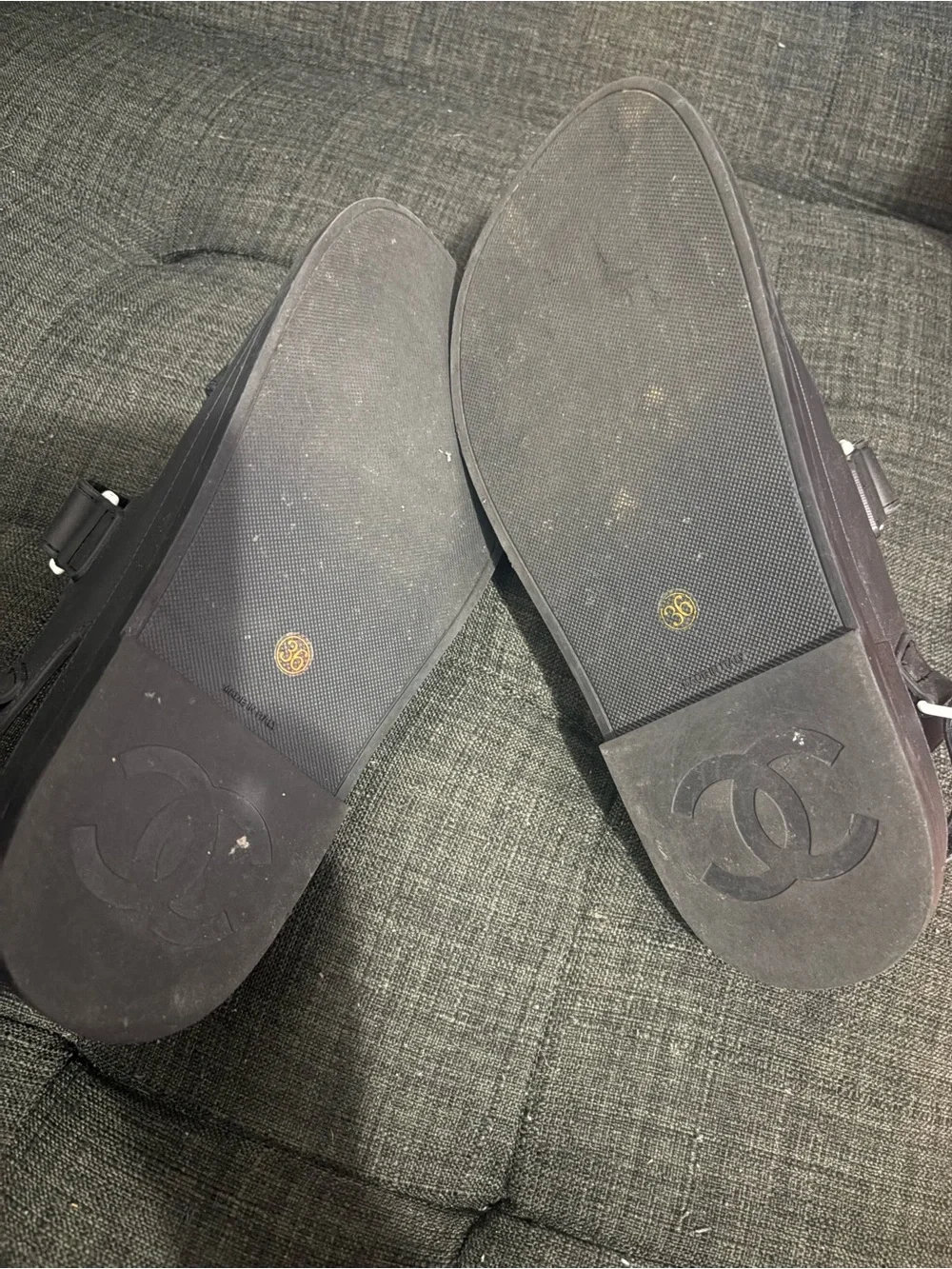 CHANEL black dad Strap Sandals